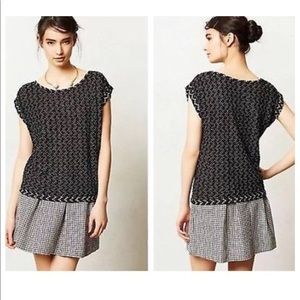 ✨Anthro Postmark Black/White Textured Woven Top✨